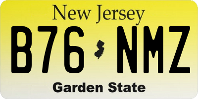 NJ license plate B76NMZ