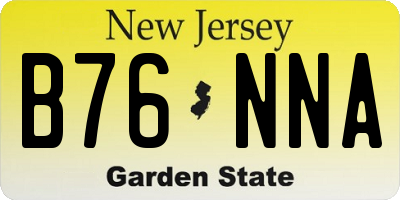 NJ license plate B76NNA