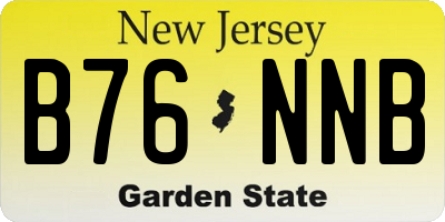 NJ license plate B76NNB