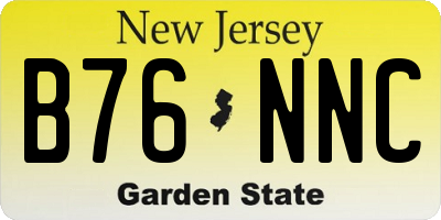 NJ license plate B76NNC