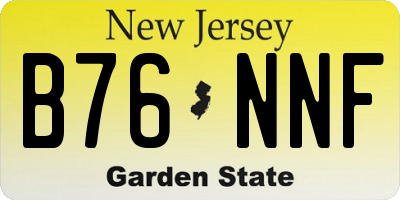 NJ license plate B76NNF