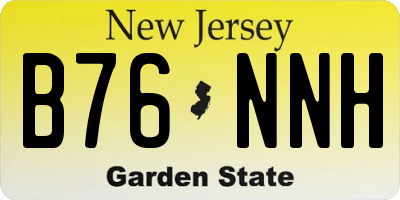 NJ license plate B76NNH