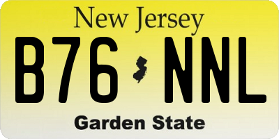 NJ license plate B76NNL