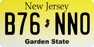 NJ license plate B76NNO