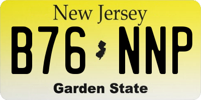 NJ license plate B76NNP