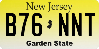 NJ license plate B76NNT