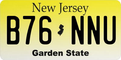 NJ license plate B76NNU