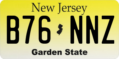 NJ license plate B76NNZ