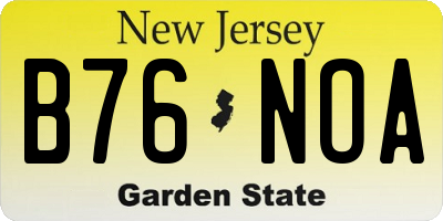 NJ license plate B76NOA