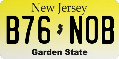 NJ license plate B76NOB
