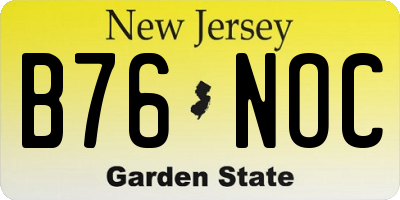 NJ license plate B76NOC