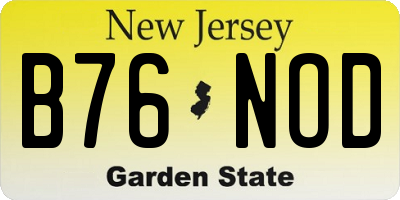 NJ license plate B76NOD