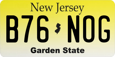 NJ license plate B76NOG