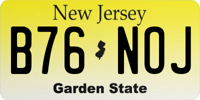 NJ license plate B76NOJ