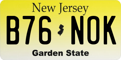 NJ license plate B76NOK