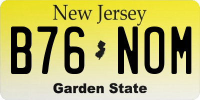 NJ license plate B76NOM