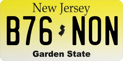 NJ license plate B76NON