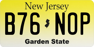 NJ license plate B76NOP