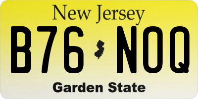 NJ license plate B76NOQ