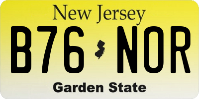 NJ license plate B76NOR