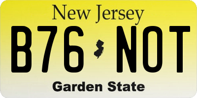 NJ license plate B76NOT