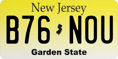 NJ license plate B76NOU