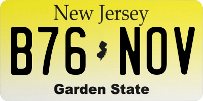 NJ license plate B76NOV