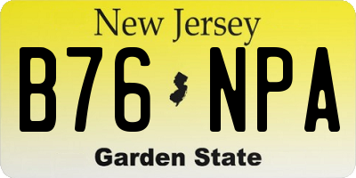 NJ license plate B76NPA
