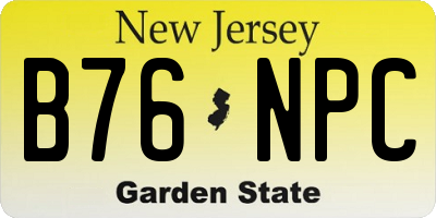 NJ license plate B76NPC