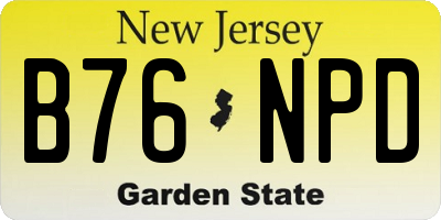 NJ license plate B76NPD