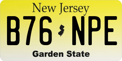 NJ license plate B76NPE