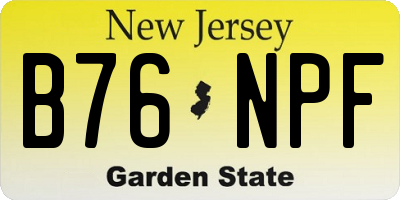 NJ license plate B76NPF