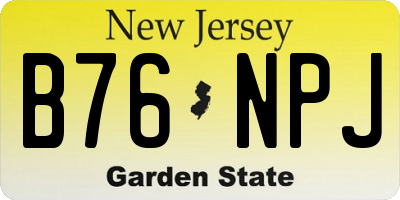 NJ license plate B76NPJ