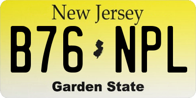 NJ license plate B76NPL