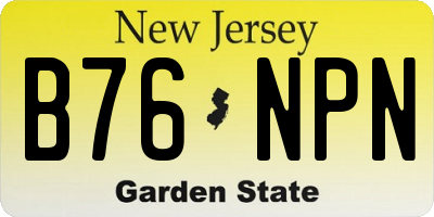 NJ license plate B76NPN