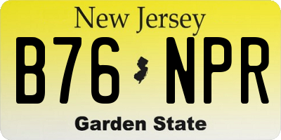 NJ license plate B76NPR