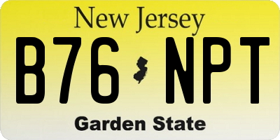 NJ license plate B76NPT