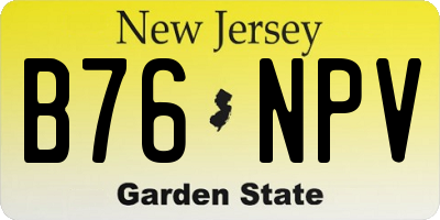 NJ license plate B76NPV