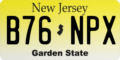 NJ license plate B76NPX