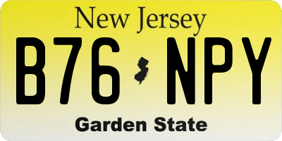 NJ license plate B76NPY