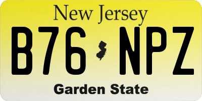 NJ license plate B76NPZ