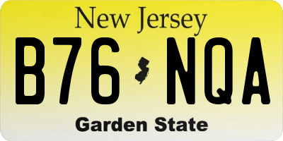 NJ license plate B76NQA