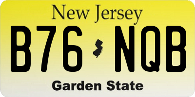 NJ license plate B76NQB