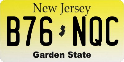 NJ license plate B76NQC