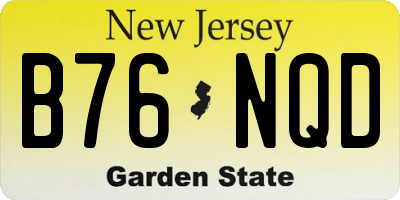 NJ license plate B76NQD