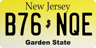 NJ license plate B76NQE