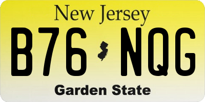 NJ license plate B76NQG