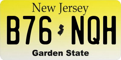 NJ license plate B76NQH