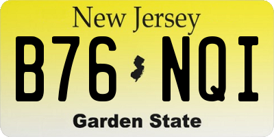 NJ license plate B76NQI