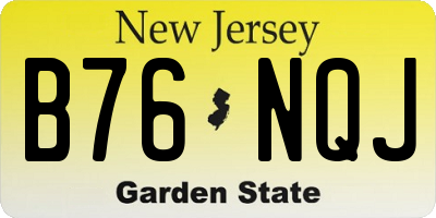 NJ license plate B76NQJ